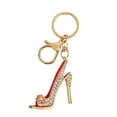 thumbnail image 1 of Wrapables Crystal Bling Key Chain Keyring Car Purse Handbag Pendant Charm, Pink High Heel, 1 of 7