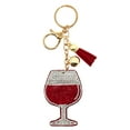 thumbnail image 1 of Wrapables Crystal Bling Key Chain Keyring with Tassel Car Purse Handbag Pendant, Red Wine, 1 of 1