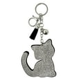 thumbnail image 1 of Wrapables Crystal Bling Key Chain Keyring with Tassel Car Purse Handbag Pendant, Silver Feline, 1 of 6