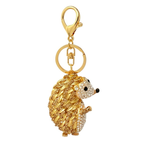 Wrapables Crystal Bling Keychain, Keyring Purse Handbag Pendant Charm, Gold Hedgehog