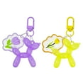 thumbnail image 1 of Wrapables Cute Balloon Dog Keychain, Bag Charm Accessory for Purse Handbag Backpack (Set of 2), Purple and Yellow, 1 of 6