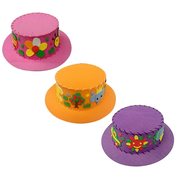 Wrapables DIY Party Top Hat (Set of 3), Purple, Pink, Orange