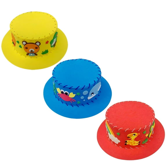 Wrapables DIY Party Top Hat (Set of 3), Red, Blue, Yellow