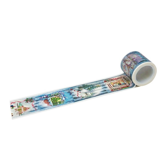 Wrapables® Decorative Festive Wide Washi Masking Tape, 33mm x 5m, Christmas Scenery