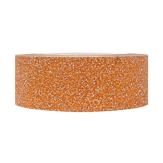Wrapables Decorative Glitter Washi Masking Tape, Orange
