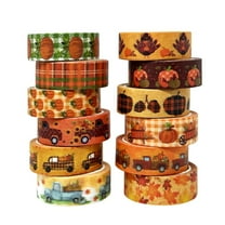 Wrapables Decorative Washi Tape for Scrapbooking, Stationery, Diary, Card Making (12 Rolls), Pumpkin Fun