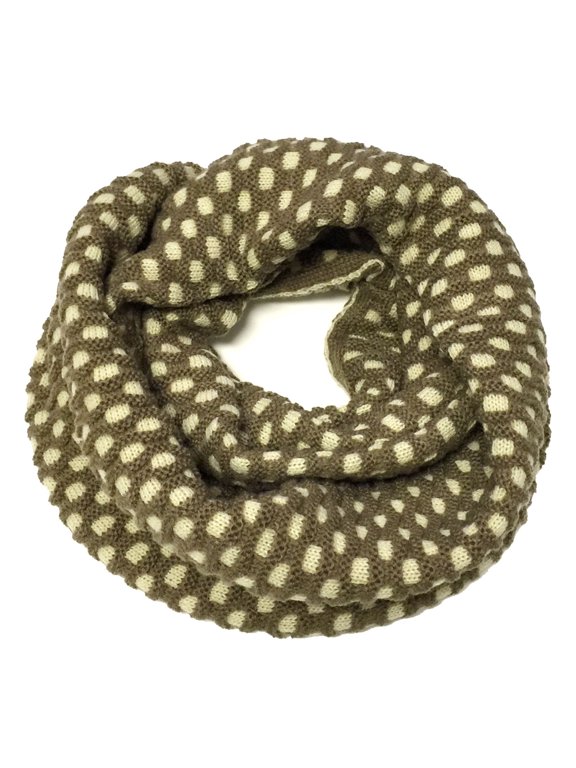 ® Dottie Infinity Acrylic Knit Scarf Circle Scarf, Brown/Cream