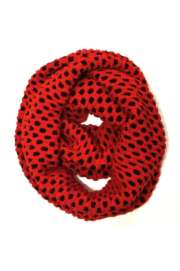 ® Dottie Infinity Acrylic Knit Scarf Circle Scarf, Red/Black