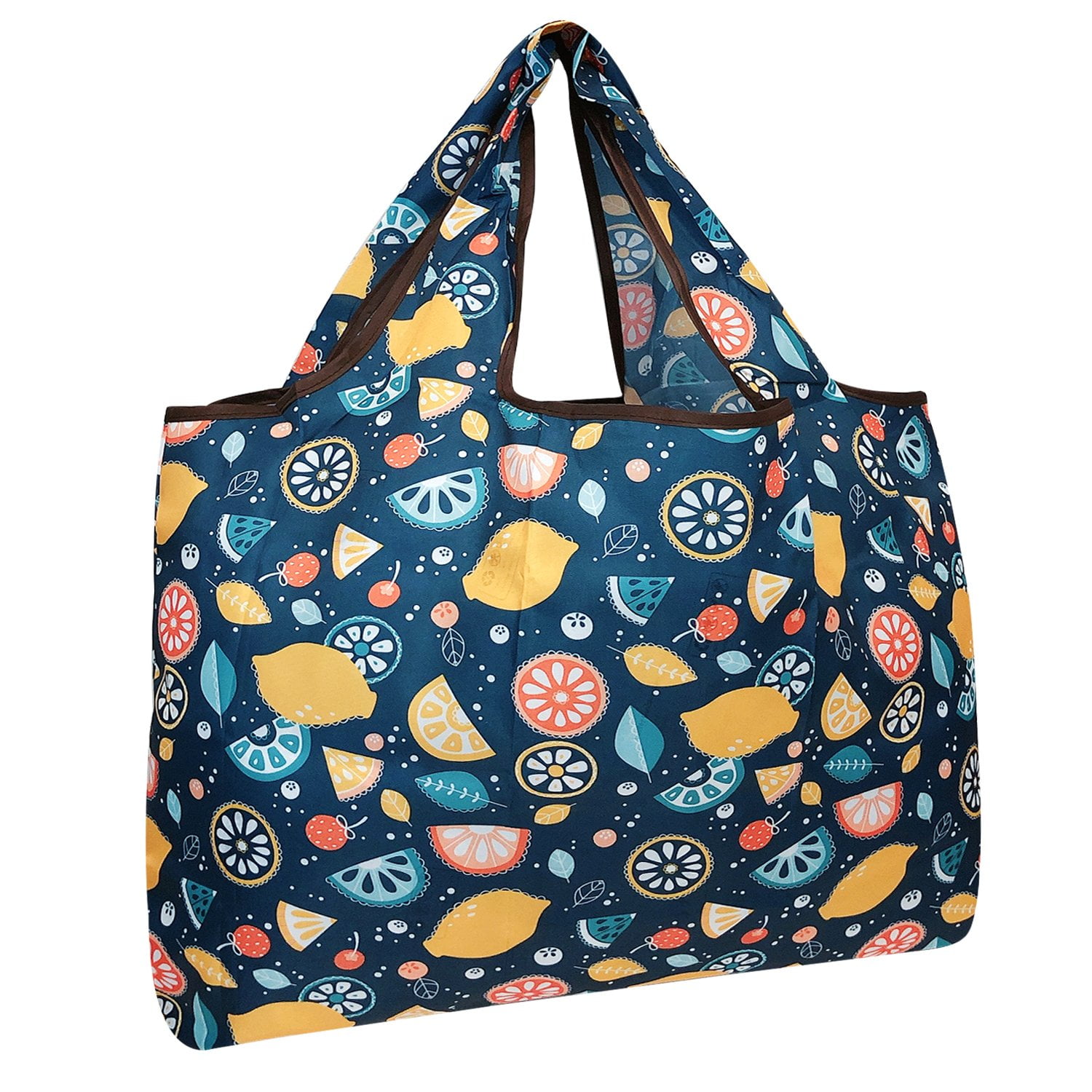 Wrapables EcoFriendly Large Nylon Reusable Shopping Bag, Citrus