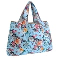 thumbnail image 1 of Wrapables Eco-Friendly Large Nylon Reusable Shopping Bag, Roses on Blue, 1 of 7