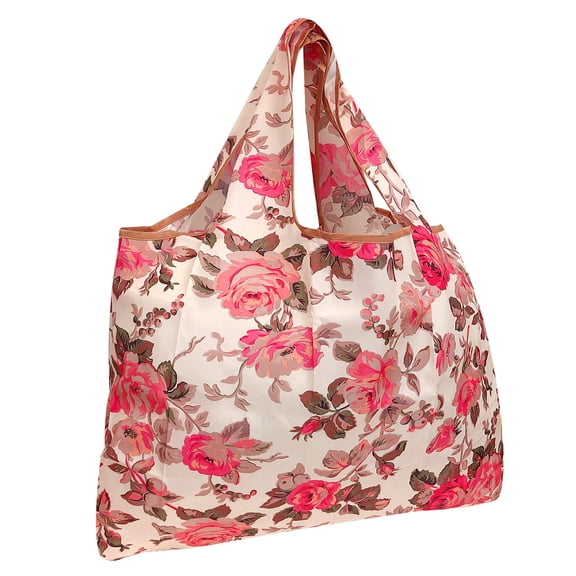 Wrapables Eco-Friendly Large Nylon Reusable Shopping Bag, Sunset Roses