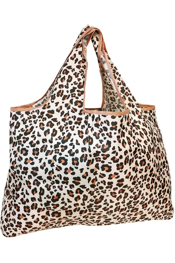 Eco-Friendly Large Nylon Reusable Shopping Bag, Wild Cat
