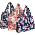 thumbnail image 1 of Wrapables Eco-Friendly Large Nylon Reusable Shopping Bags (Set of 3), Rose Garden, 1 of 7