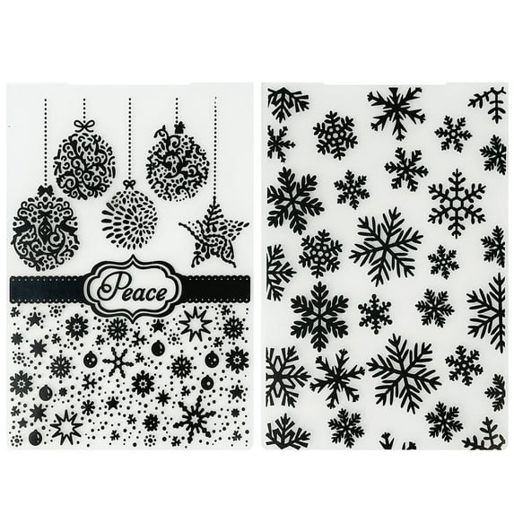 Wrapables Embossing Folder Paper Stamp Template for Scrapbooking, Card Making, DIY Arts & Crafts (Set of 2), Snowflakes