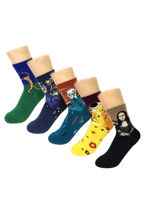 Famous Painting Masterpiece Artwork Crew Socks (5 pairs), Collection 1