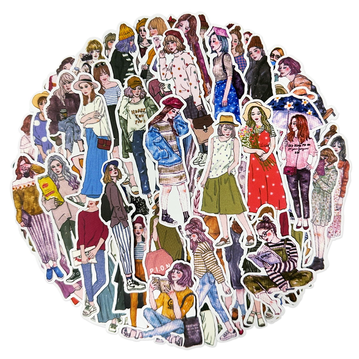 People Sticker Style Wrapables Fashion Women People Vinyl Stickers for Scrapbooking ...