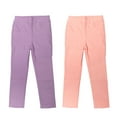 thumbnail image 1 of Wrapables® Faux Jean Skinny Leggings for Girls (Set of 2), Lavender and Pink, Medium, 1 of 4