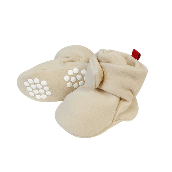 Wrapables® Fleece Baby Booties with Anti-Skid Bottoms, Beige, 0-6 M