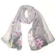 thumbnail image 1 of Wrapables® Floral Bird Print Polyester and Silk Oblong Scarf, Twilight Dusk, 1 of 4