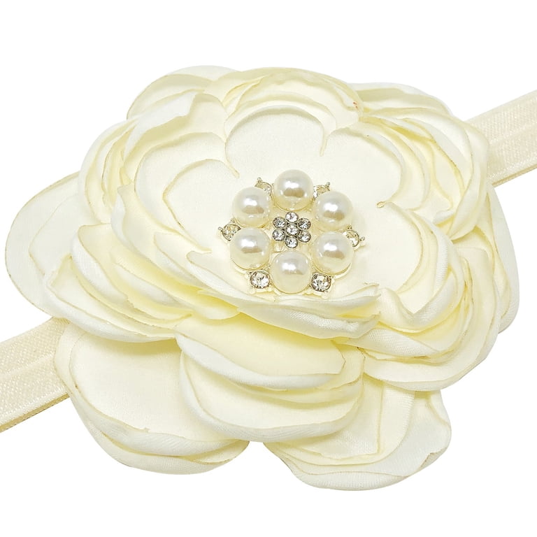 Wrapables Floral Headband Bridal Wreath Crown, Cream  display picture 3