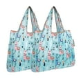 thumbnail image 1 of Wrapables Foldable Tote Nylon Reusable Grocery Bag (Set of 2), Llamas, 1 of 5