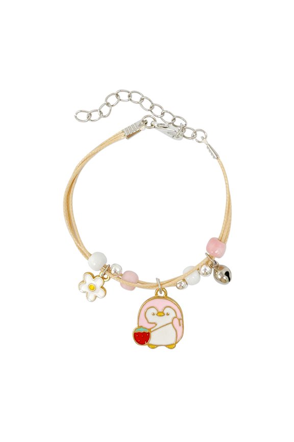 Friendship Beaded Enamel Charm Bracelet, Penguin