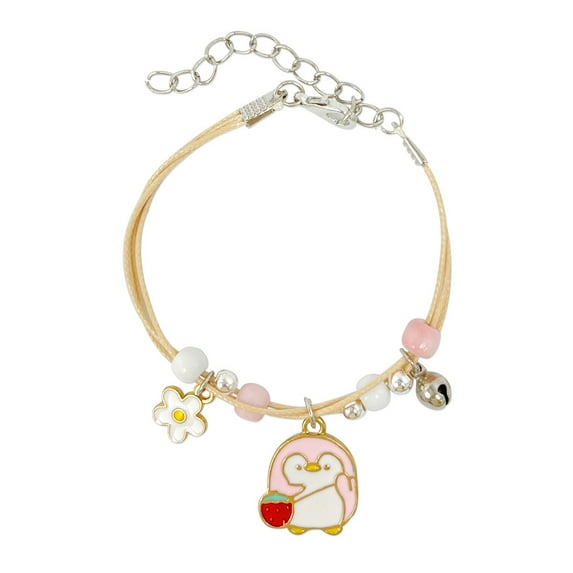 Wrapables Friendship Beaded Enamel Charm Bracelet, Penguin