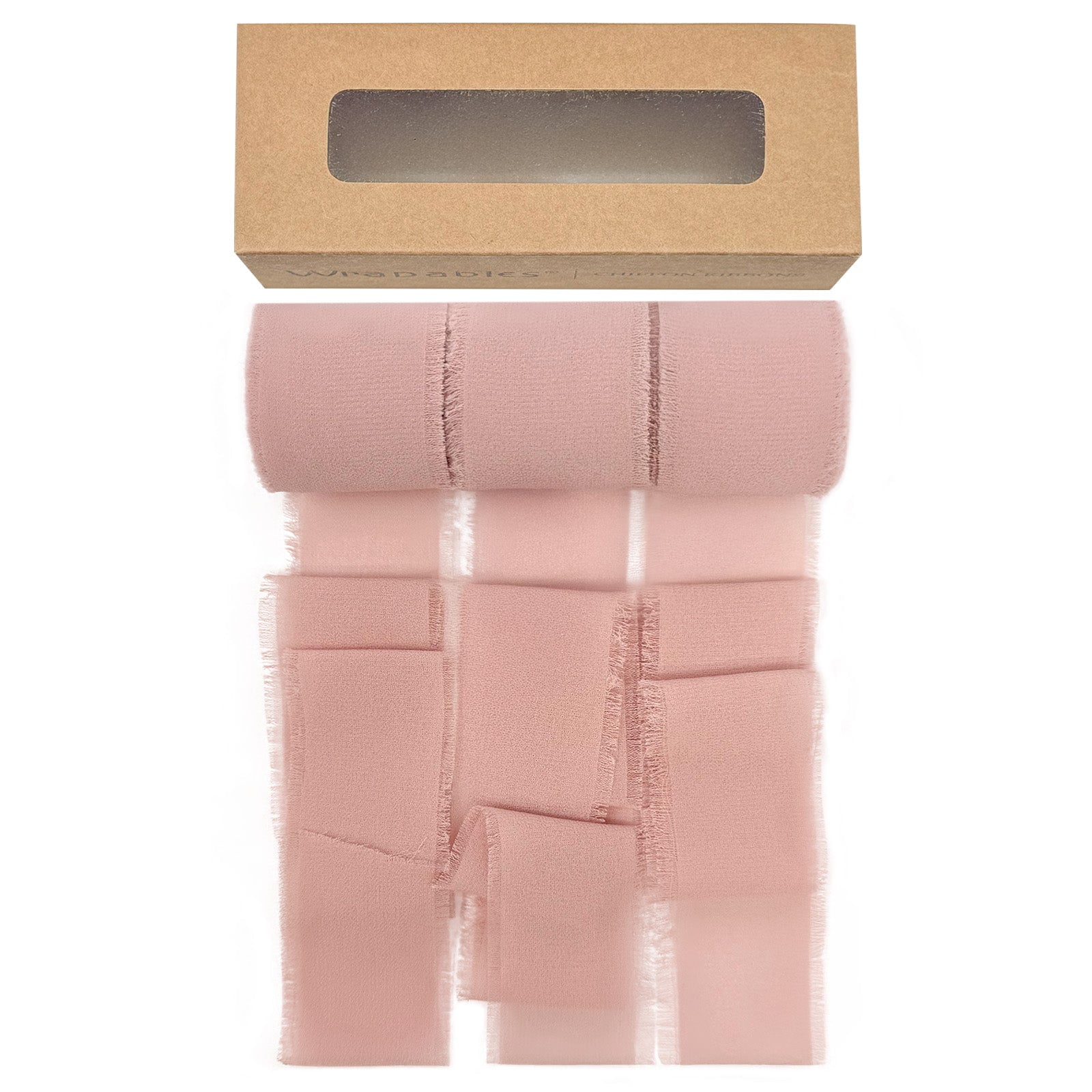 Wrapables Fringe Chiffon Ribbons, 1.5 Inch x 21 Yd Frayed Edges Chiffon ...