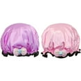 thumbnail image 1 of Wrapables® Fun and Novelty Double Layer Waterproof Shower Caps for Kids (Set of 2), Precious Bow, 1 of 6
