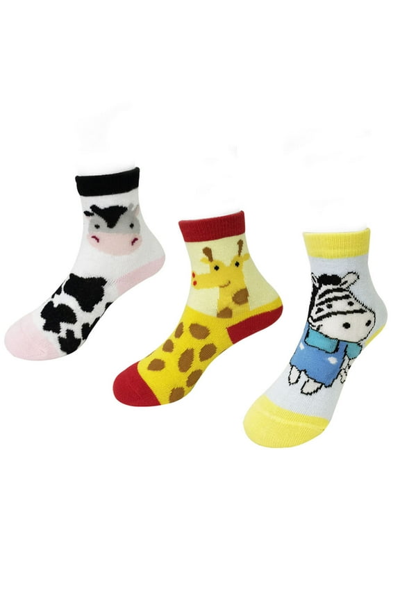 Funny Zoo Animal Socks for Toddlers (Set of 3)