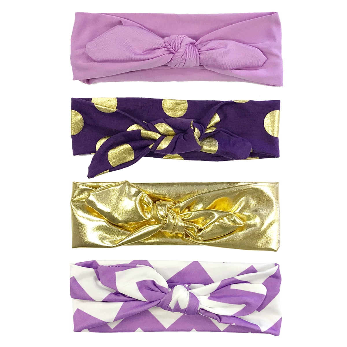 Set of 4 Knotted Headbands 4 Pcs Boho Wide Knot Headbands for Women - Elastic Hair Ties  main image 2