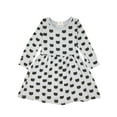 thumbnail image 1 of Wrapables Girls Casual Long Sleeved Cats Dress, 120, 1 of 8