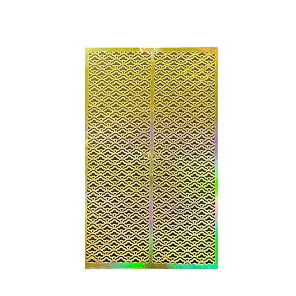 Wrapables Gold Nail Art Guide Large Nail Stencil Sheet - Sunrise