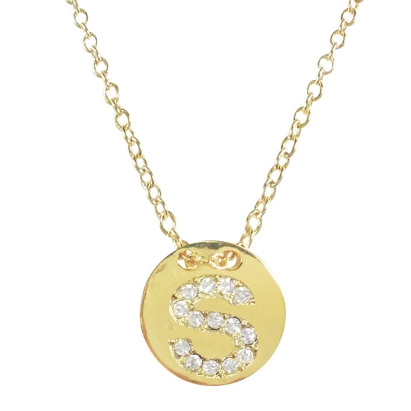 Wrapables® Gold Plated Initial Letter Pendant Necklace, Letter S