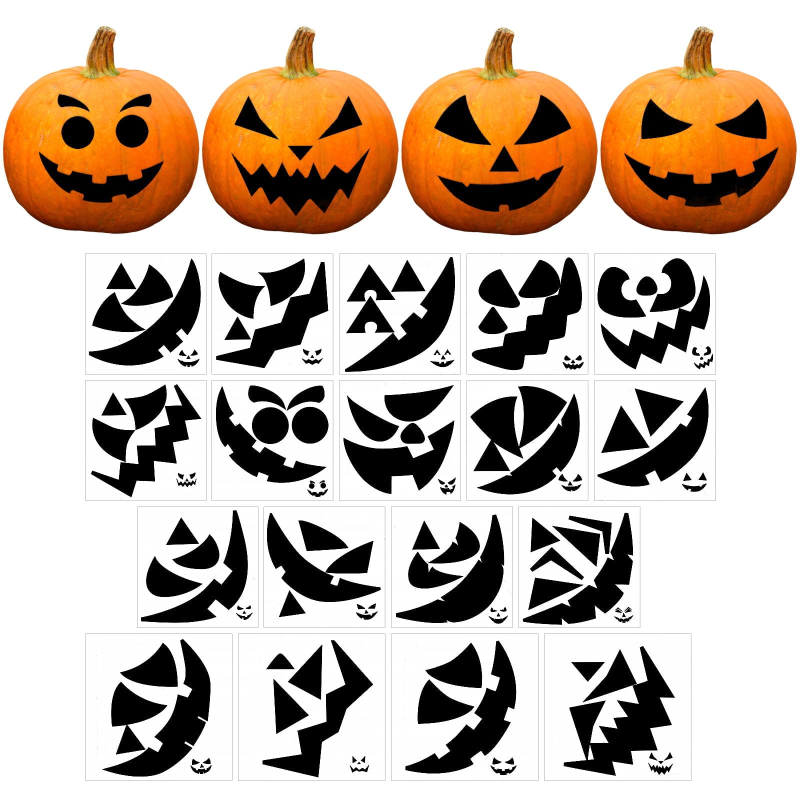 Wrapables Halloween Classic Pumpkin Face Stickers, DIY Halloween ...