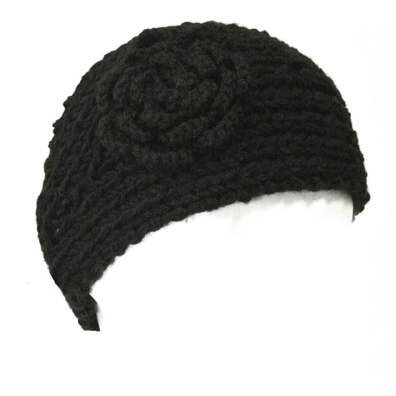 Wrapables® Hand Knit Floral Headband, Black