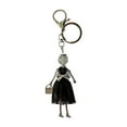 thumbnail image 1 of Wrapables Hanging Fashionista Doll Keychain, Crystal Rhinestone Keyring Bag Charm, Black Bow, 1 of 5