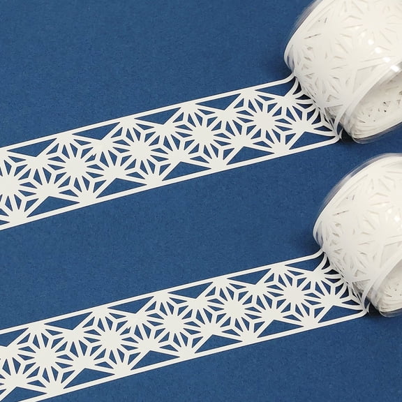 Wrapables Hollow Lace Pattern Washi Masking Tape 2M Length Total (Set of 2), White Geometric