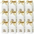 thumbnail image 1 of Wrapables House Shaped Gift Boxes with Ribbons for Weddings, Housewarming, Cookies, Candies, Treats, Party Favors (Set of 12), 1 of 5
