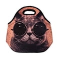 thumbnail image 1 of Wrapables® Insulated Neoprene Lunch Bag, Crazy Cat, 1 of 5