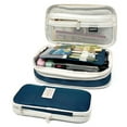 thumbnail image 1 of Wrapables Large Capacity Pencil Case, Expandable Pencil Pouch for Stationery Tools, Navy, 1 of 6
