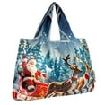 thumbnail image 1 of Wrapables Large Foldable Christmas Holiday Nylon Reusable Grocery Bag, Sleigh Ride, 1 of 9