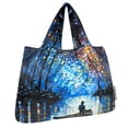 thumbnail image 1 of Wrapables Large Foldable Oil Painting Nylon Reusable Grocery Bag, Serene Rowboat, 1 of 5