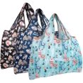 thumbnail image 1 of Wrapables Large Foldable Tote Nylon Reusable Grocery Bag, 3 Pack, Farm Fun, 1 of 7
