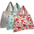thumbnail image 1 of Wrapables Large Foldable Tote Nylon Reusable Grocery Bag, 3 Pack, Playful Animals, 1 of 7