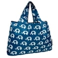 thumbnail image 1 of Wrapables Large Foldable Tote Nylon Reusable Grocery Bags, Happy Elephants, 1 of 6