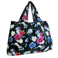 thumbnail image 1 of Wrapables Large Foldable Tote Nylon Reusable Grocery Bags, Midnight Bouquet, 1 of 6