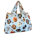 thumbnail image 1 of Wrapables Large Foldable Tote Nylon Reusable Grocery Bags, Stylish Doggies, 1 of 7