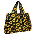 thumbnail image 1 of Wrapables Large Foldable Tote Nylon Reusable Grocery Bags, Sunflowers, 1 of 7