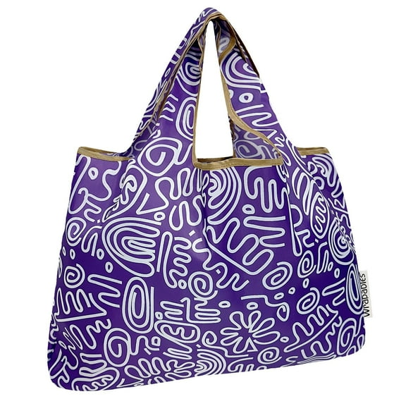 Wrapables Large Foldable Tote Nylon Reusable Grocery Bags, Swiggle